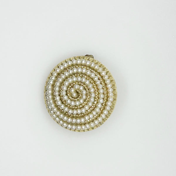 Elegant Circular Vintage Faux Pearl German Brooch