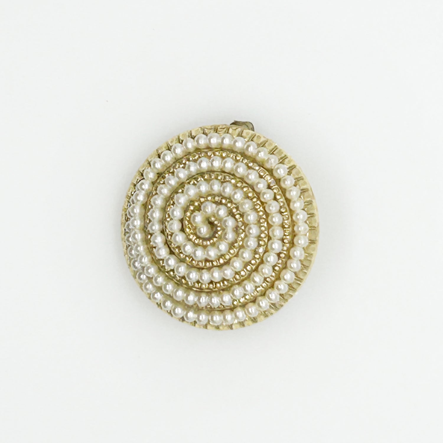 Elegant Circular Vintage Faux Pearl German Brooch