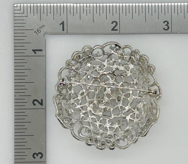 Lovely Sparkling Abstract Vintage Rhinestone Flower Pin