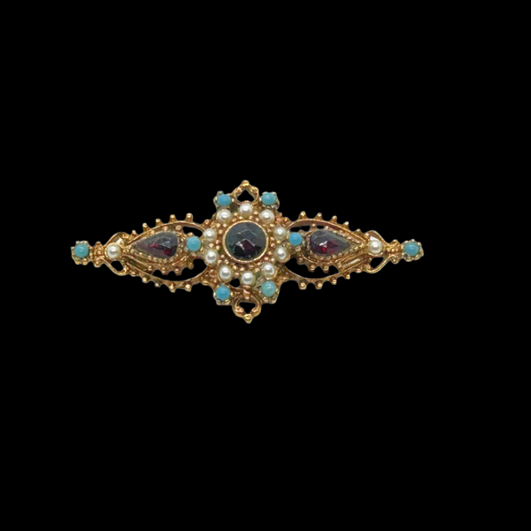 Beautifully detailed ART Victorian Revival Vintage Bar Brooch