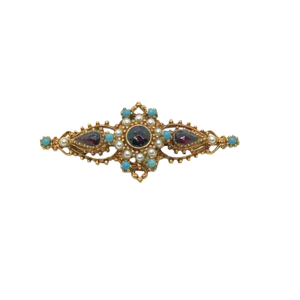 Beautifully detailed ART Victorian Revival Vintage Bar Brooch