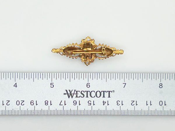 Beautifully detailed ART Victorian Revival Vintage Bar Brooch