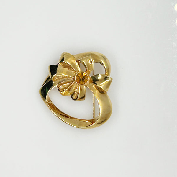 Avon Vintage Heart Pin with Golden November Birthstone (1992)