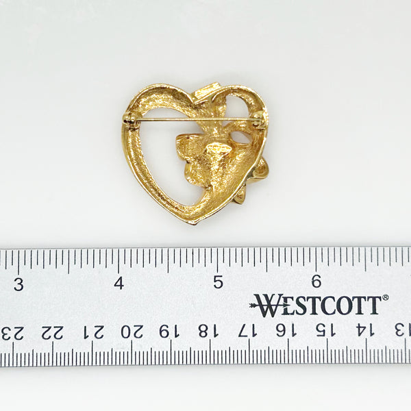 Avon Vintage Heart Pin with Golden November Birthstone (1992)