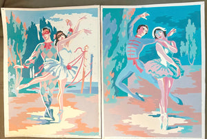 Vintage "Ballet Rhythm"Themed Paint By Number (1953) Pair