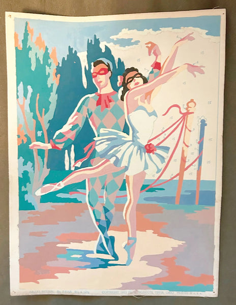 Vintage "Ballet Rhythm"Themed Paint By Number (1953) Pair