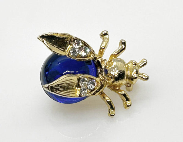 Vivid Small Electric Blue Bug Trembler Pin