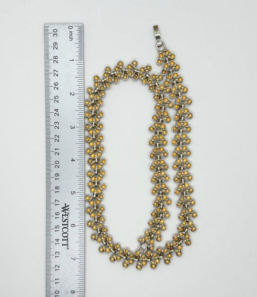 Textured Beads Golden Vintage Necklace