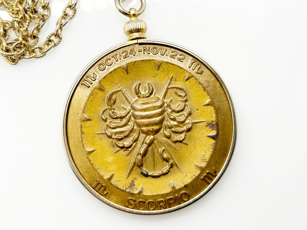 Vintage Bicentennial / Scorpio Large Medallion with Chain