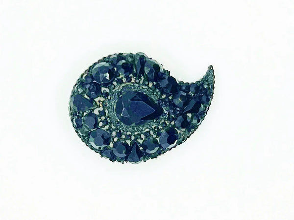 Wonderful Vintage "Art" Black Brooch in Paisley Shape