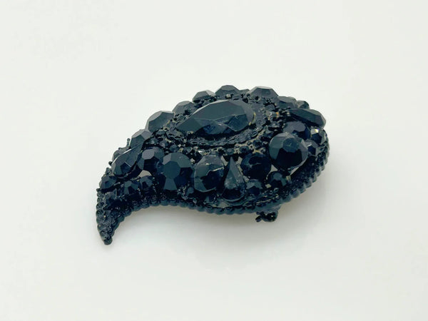 Wonderful Vintage "Art" Black Brooch in Paisley Shape