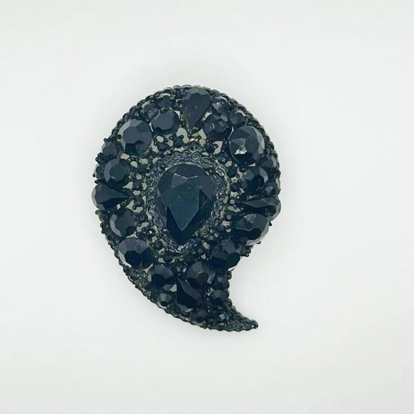 Wonderful Vintage "Art" Black Brooch in Paisley Shape