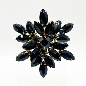 Vintage Layered Black Stone Brooch by Regency