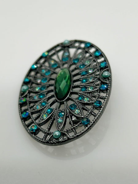  Edwardian Style Brooch in Blackened Frame