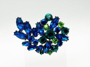 lue, Aqua and Green Stones Brooch