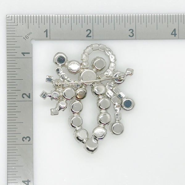 Vintage Bright White Abstract Rhinestone Brooch