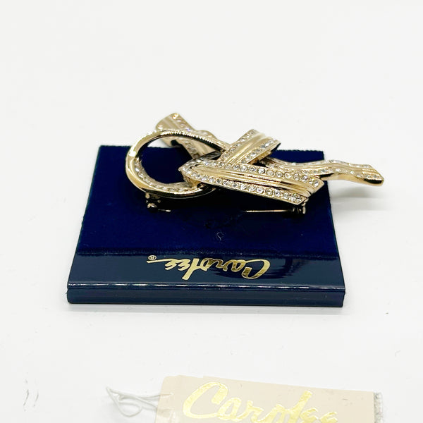 Carolee Rhinestone Bow Knot Brooch Pin