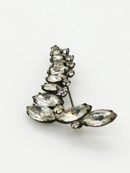 Make Waves with This Vintage Japanned Rhinestone Abstract Pin