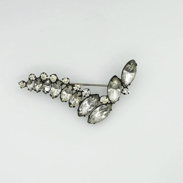 Make Waves with This Vintage Japanned Rhinestone Abstract Pin