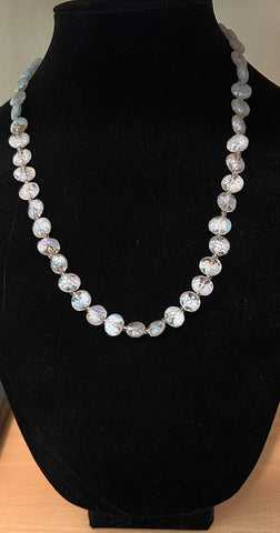 Clear and Pale Blue Gray Bead Necklace - Lamoree’s Vintage