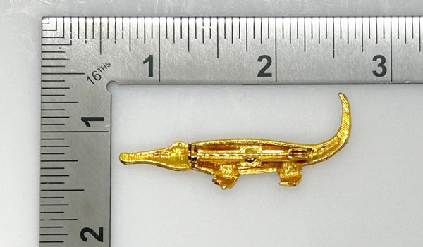 Cute Golden Crocodile Brooch 