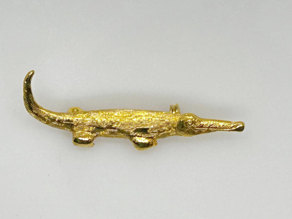 Cute Golden Crocodile Brooch