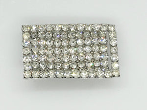 Bright and Curved Rectangular Rhinestone Pin