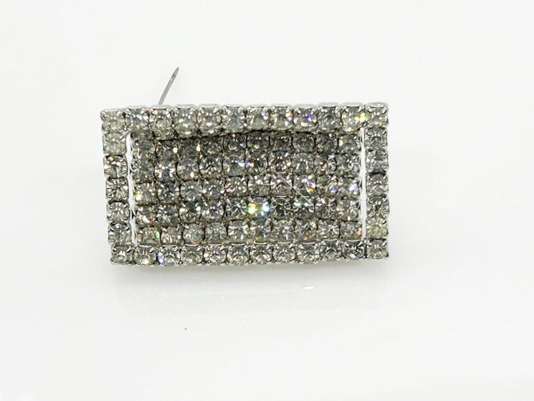 Bright and Curved Rectangular Rhinestone Pin