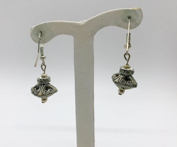 Detailed but Dainty Silver Vintage Dangle Earrings - Lamoree’s Vintage