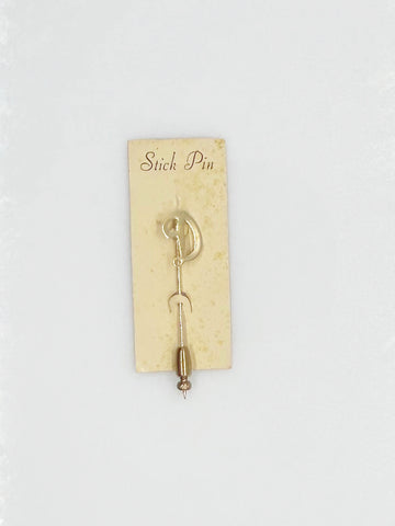 Vintage 1970s-80s Initial "D" Stickpin On Card