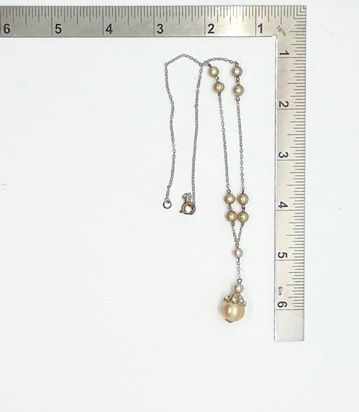 Ethereal Edwardian Style Pearl Drop Vintage Necklace