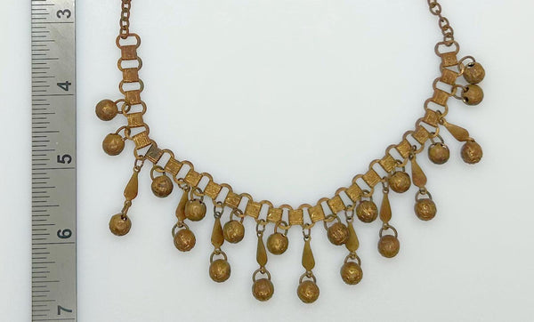 Vintage Etruscan Revival Drop Necklace