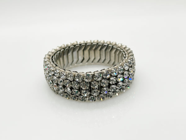 Sparkling Vintage Four Row Expansion Rhinestone Bracelet