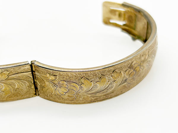 Vintage Engraved Gold Tone Bangle