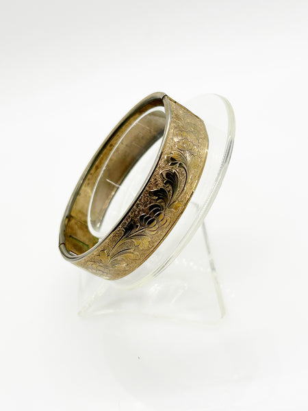 Vintage Engraved Gold Tone Bangle