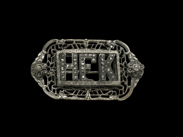 Vintage Initial "HFK" Brooch with Marcasites