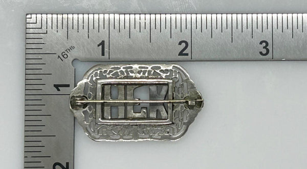 Vintage Initial "HFK" Brooch with Marcasites