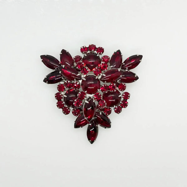 Vintage Juliana Luscious Red Cabachons Brooch