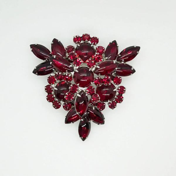 Vintage Juliana Luscious Red Cabachons Brooch