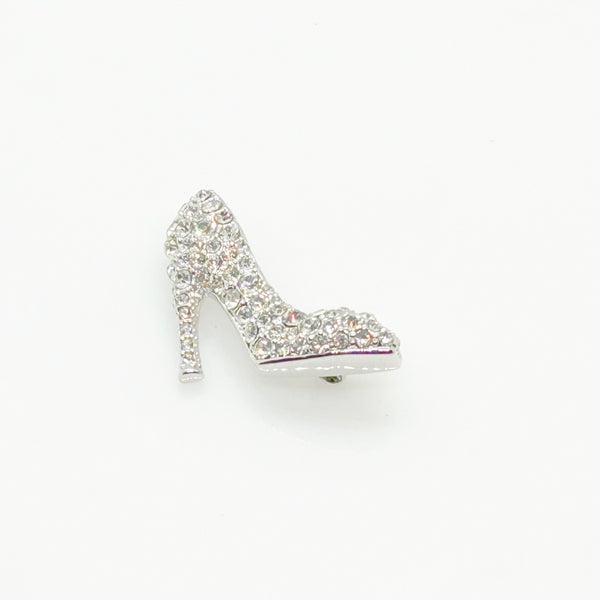 Vintage KJL Sparkling Rhinestone High Heeled Shoe Brooch