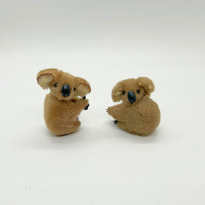 Set of Two 1970s Vintage Tiny Koala Bear Pencil Hugger Clips