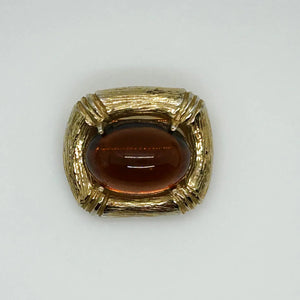 Mouth-Watering Amber Glass Vintage  Les Bernard Brooch