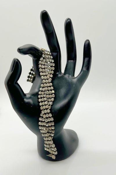 Luxurious Vintage Braided Rhinestone Bracelet - Lamoree’s Vintage