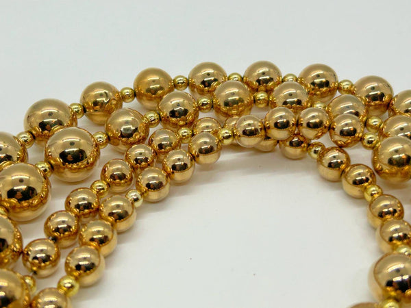 Marvella Vintage Gold Bead Double Strand Necklace