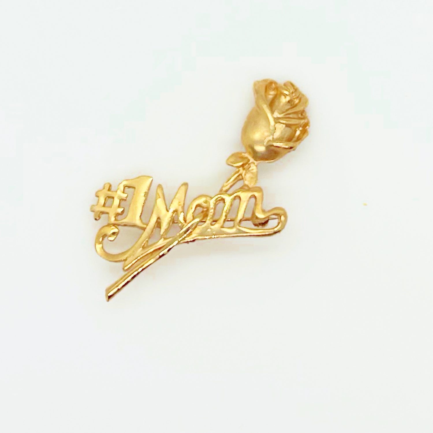 Lavish Mother's Day Gold Tone Brooch with Rose