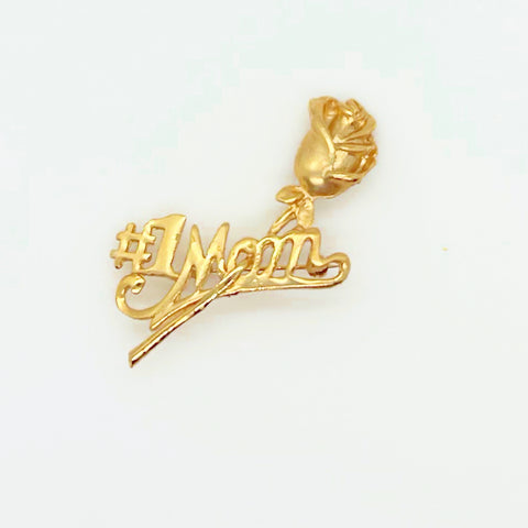 Lavish Mother's Day Gold Tone Brooch with Rose