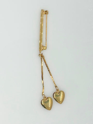 Napier Double Dangling Heart Vintage Pin