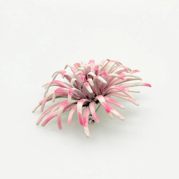 Vintage Pink and White Chrysanthemum Brooch