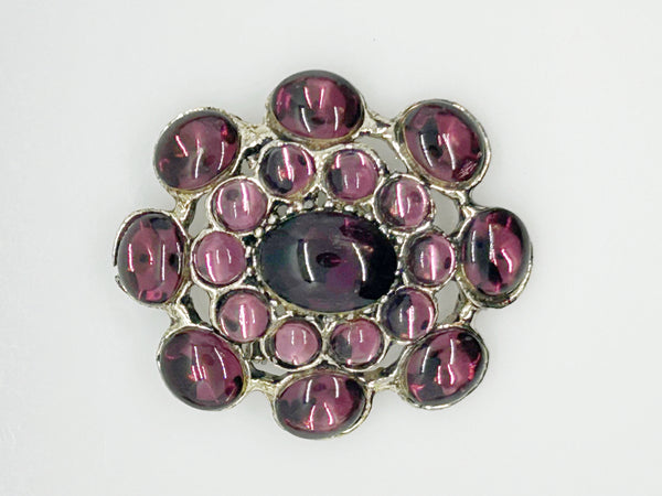 Luscious Vintage Purple Cabochon Brooch