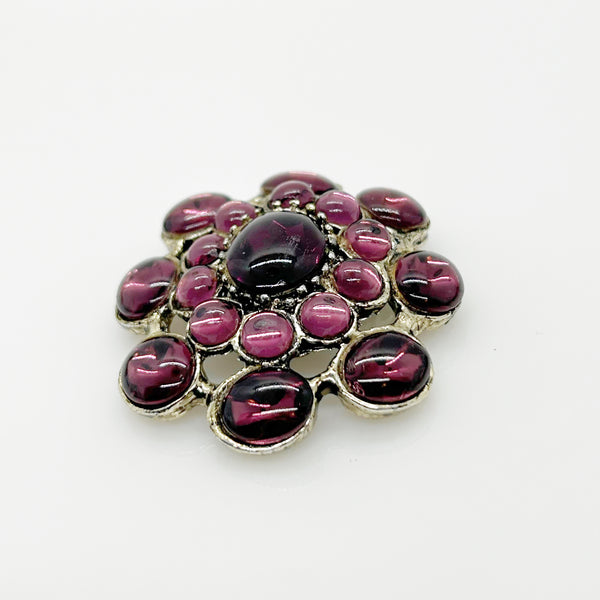 Luscious Vintage Purple Cabochon Brooch